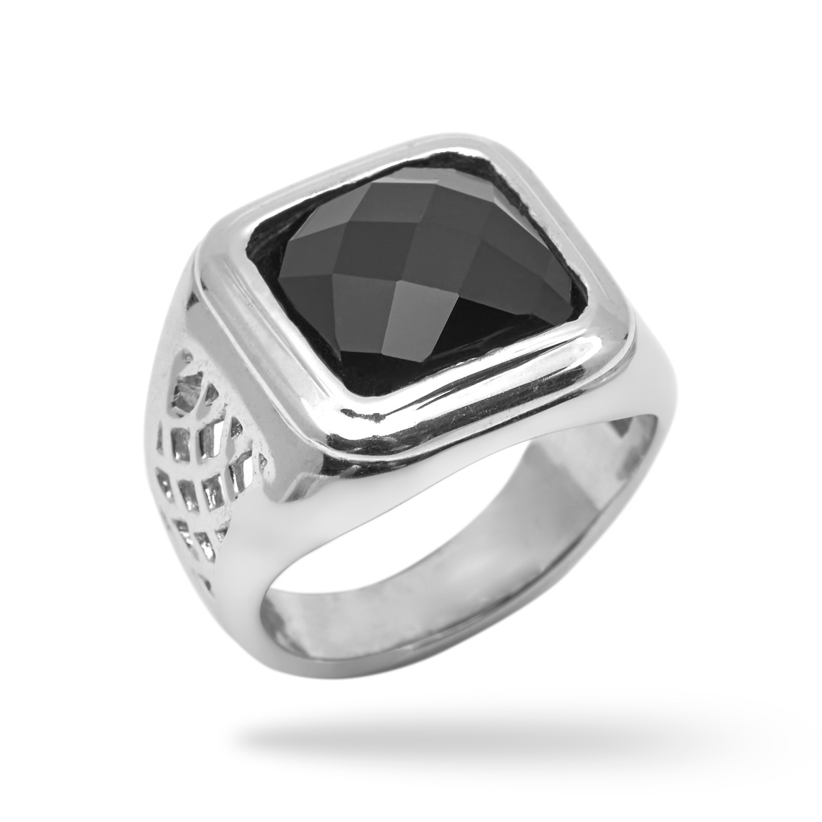 Silver Ring onyx Sanada chevalière